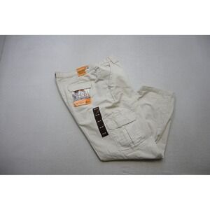 Savane Hiking Cargo Pants Mens 42x30 Stone Beige Camp Cotton Utility‎ New